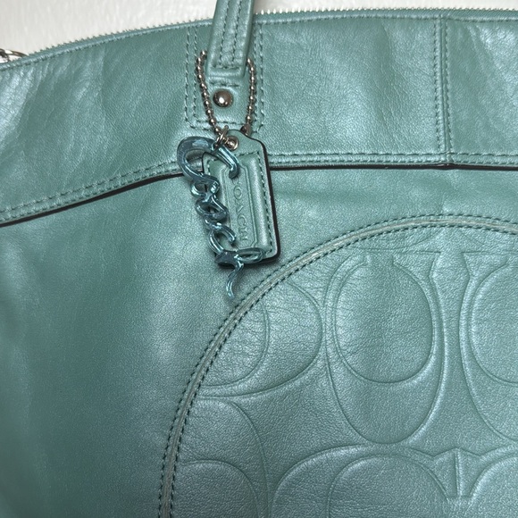 Coach Laura Large North South Leather Tote in Mint Green - Picture 3 of 7